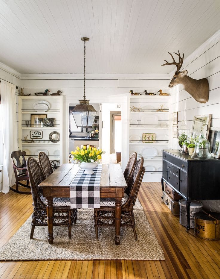 Timeless Vintage Farmhouse Dining Table and Chairs